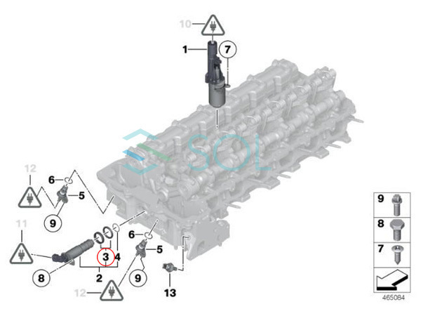 BMW E60 E61 F07 F10 F11 VANOS ソレノイドバルブ ガスケット 2個セット 523i 525i 528i 530i 530xi 535i 535iX 550i 11367548459_画像2