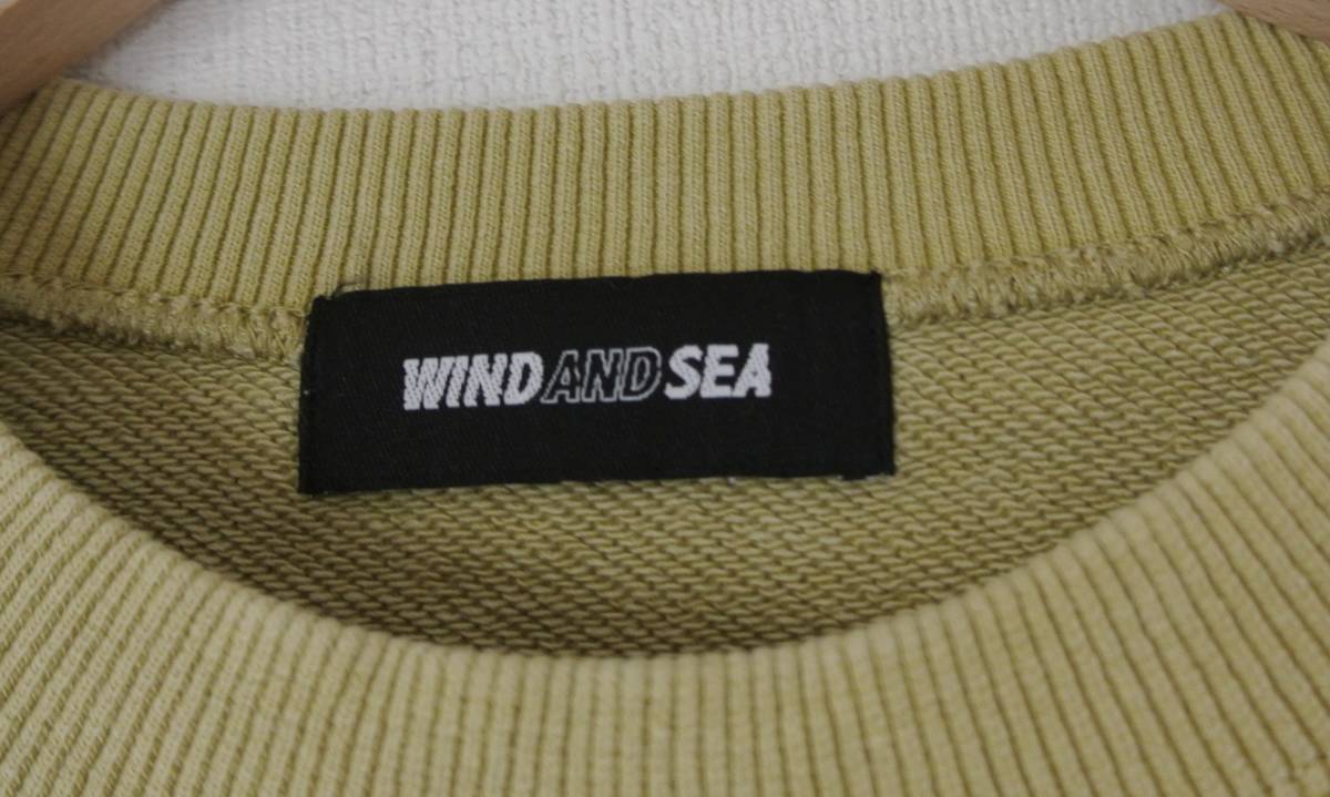 WIND AND SEA ウィンダンシー SEA (PIGMENT-DYE) CHENILLE CREW NECK スウェット イエローの画像2