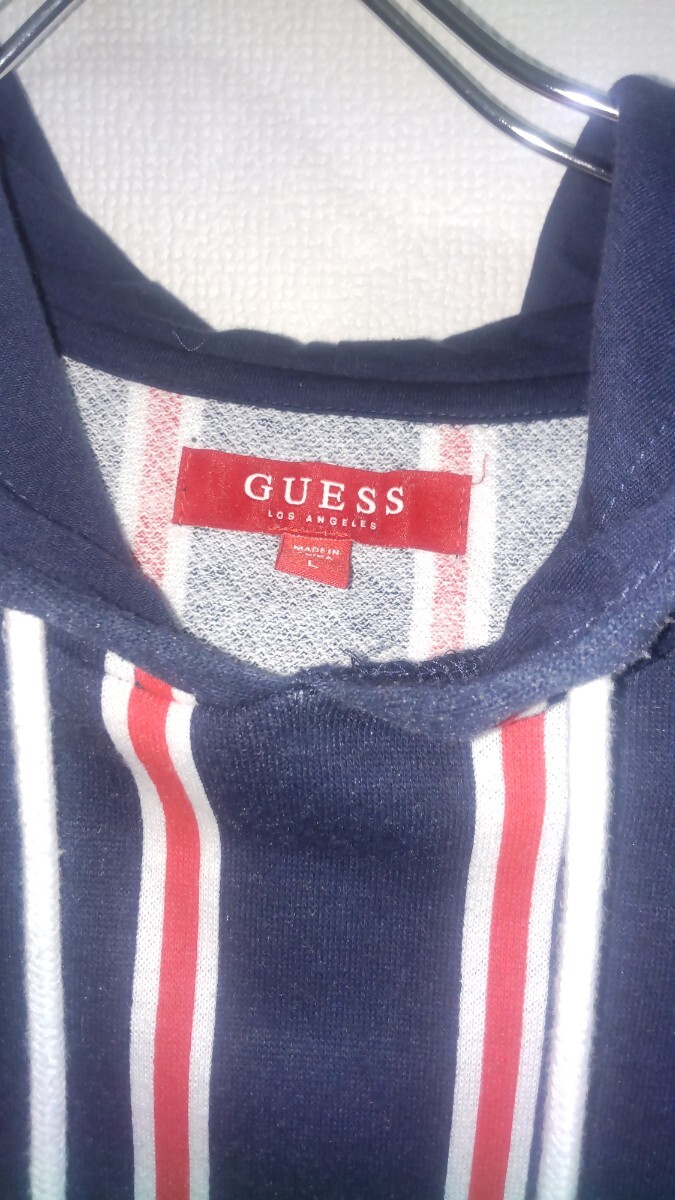 500円スタート！ GUESS 半袖 パーカー Lサイズ_画像4