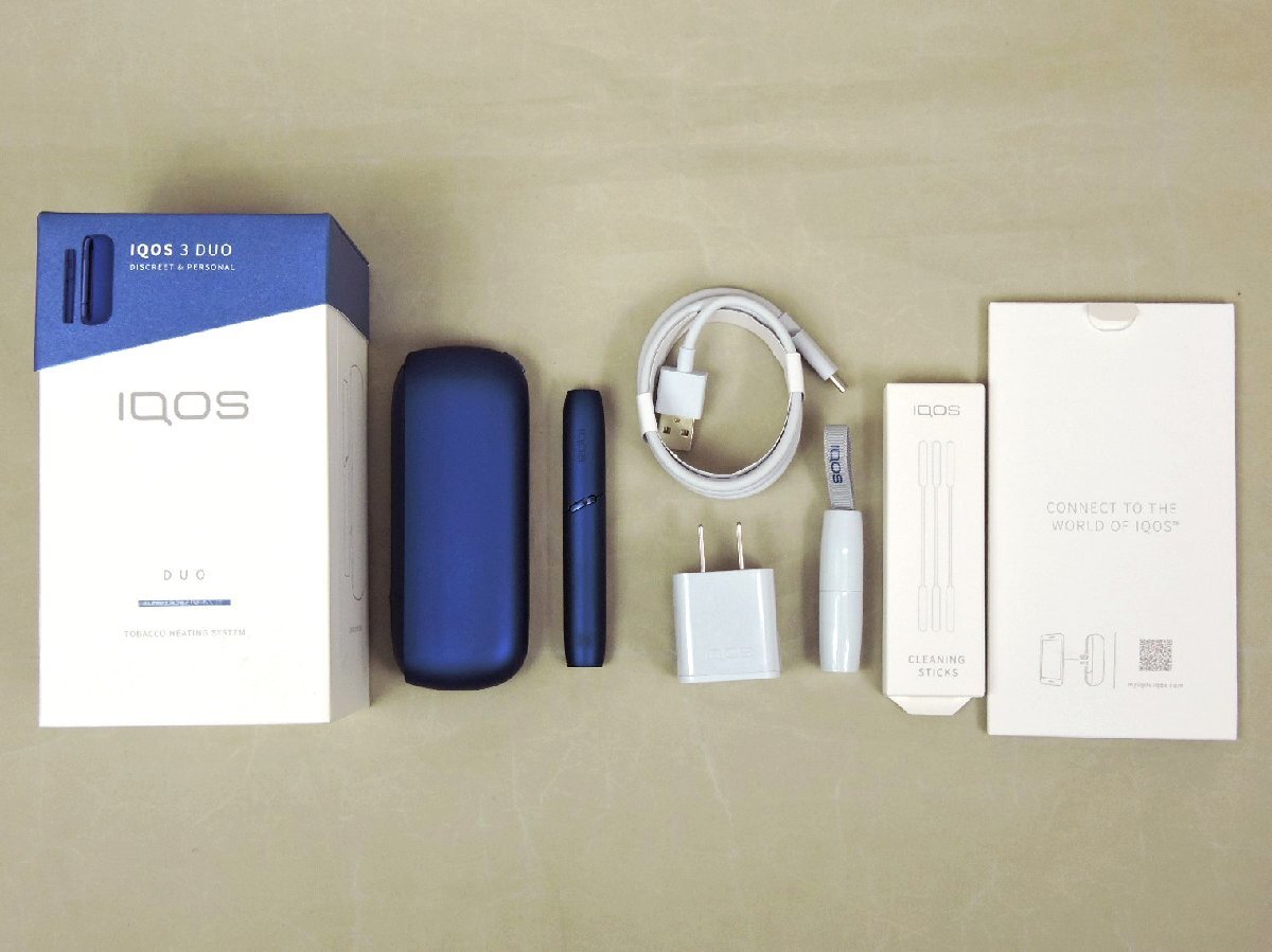 【中古/通電○】IQOS 3 アイコス IQOS 3 デュオ キット ステラーブルー DUO 電子タバコ_画像1