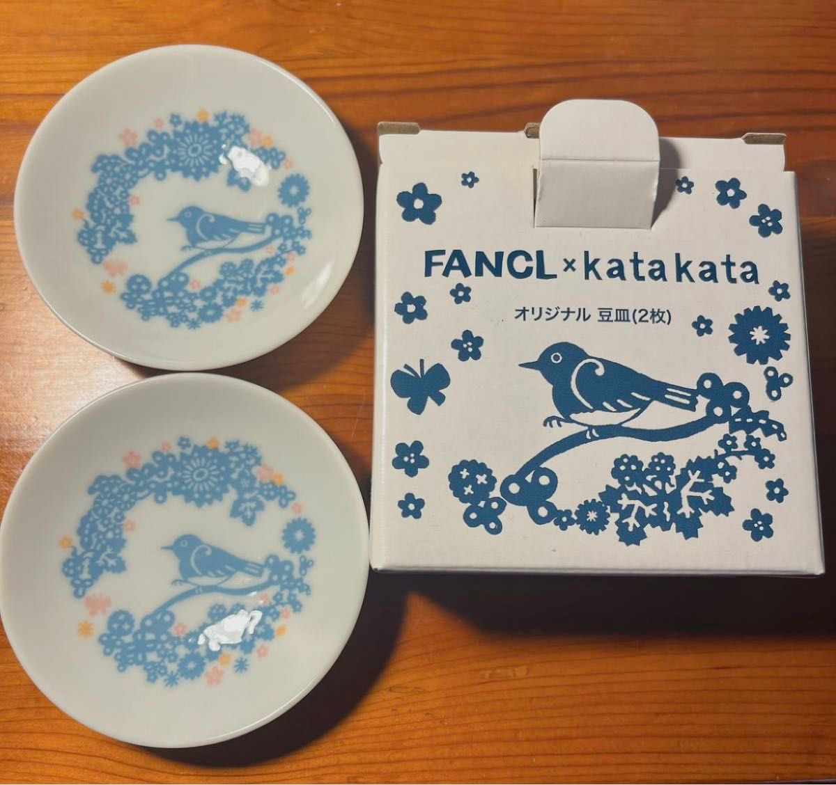 【新品未使用】FANCLxkatakataオリジナル豆皿：２枚セット：国内産陶磁器