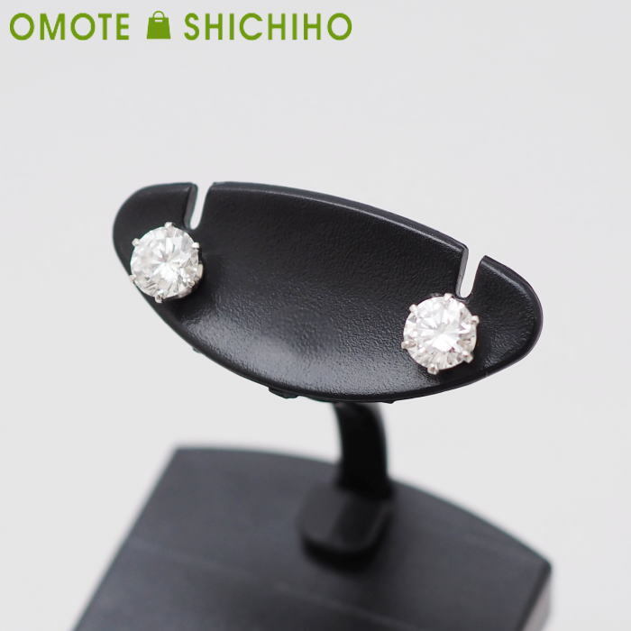 新しいスタイル 0.379ct 0.360ct ピアス 一粒 ダイヤモンド Pt900 F ソーティング付◆中古品 仕上済 誕生石 4月 6本爪 天然石 プラチナ VERYGOOD SI2 プラチナ台