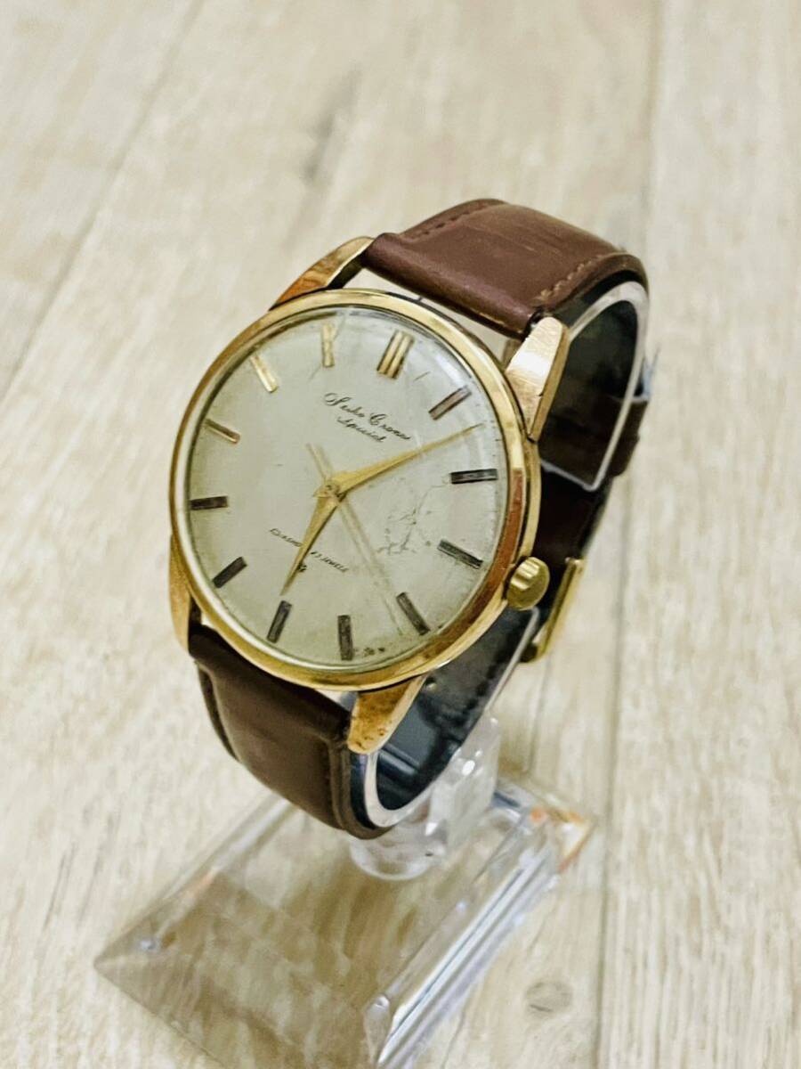 【自宅保管品】SEIKO CRONOS/セイコー クロノス/15033/手巻き/稼働/ALL EGP 1950-60年代製/アンティーク/新品革ベルト/メンズ腕時計/の画像1