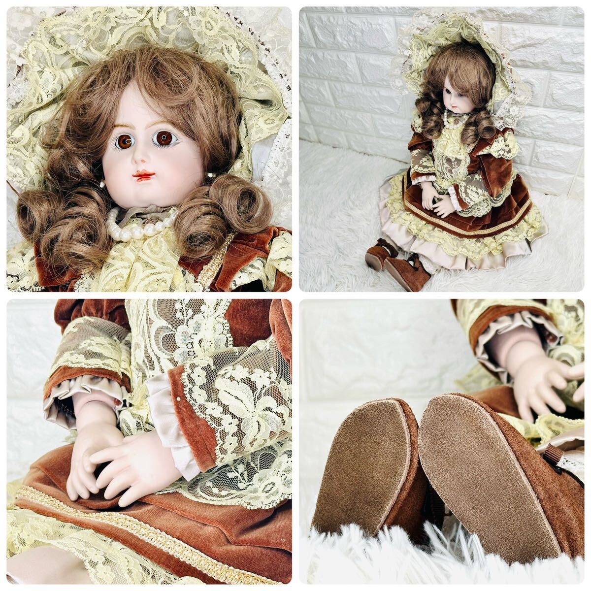 1円〜 希少 Rabery & Delphieu ラベリー&デルフィ R.5.D刻印 ビスクドール フレンチドール 約55cm_画像4