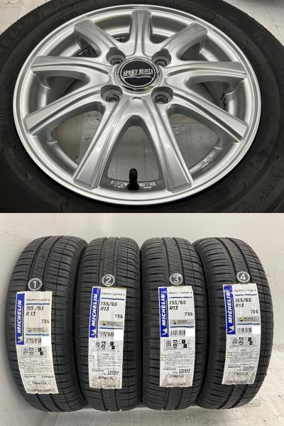 未使用タイヤ 中古ホイールセット 155/65R13 73S 13インチ 13×4B +43 4穴 PCD100 ミシュラン SPORTRUOTA 夏 ゼスト d626_画像4