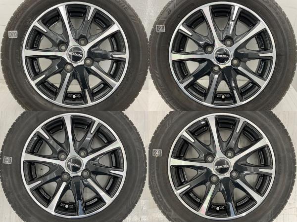 中古タイヤホイールセット 155/65R13 73S 13インチ 13×4B +45 4穴 PCD100 ブリヂストン LAFFITE 夏 ゼスト d605_画像3