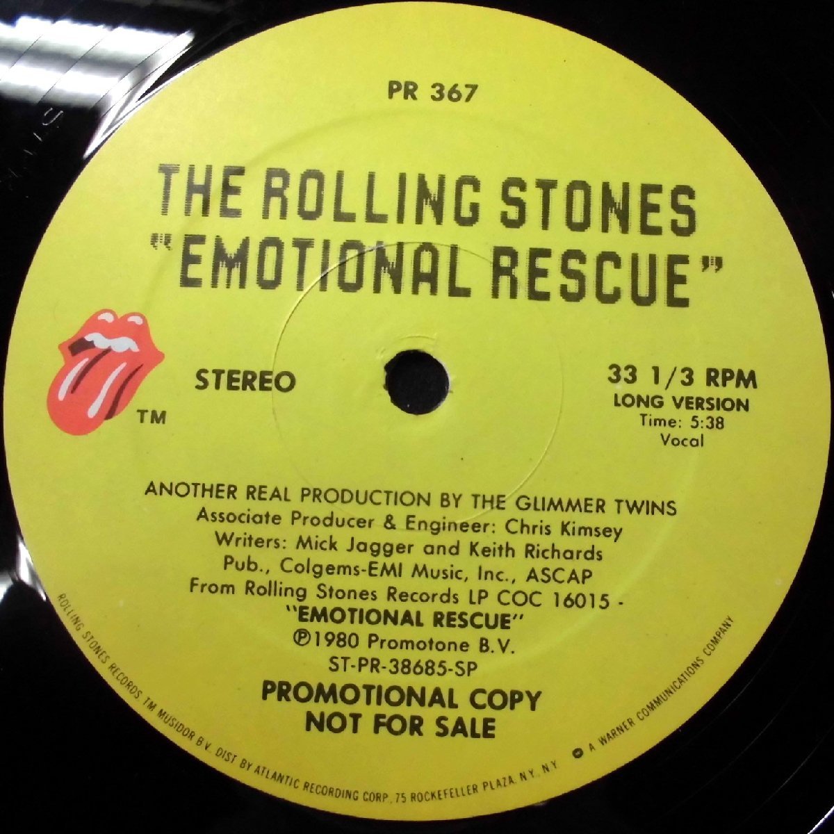 ●US-Rolling Stones Recordsオリジナル””Promo Only 12”!!”” The Rolling Stones / Emotional Rescue_画像3