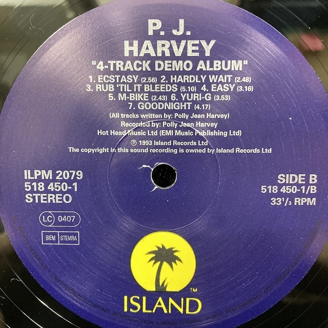 PJ HARVEY / 4 TRACK DEMOS (UK-ORIGINAL)_画像4