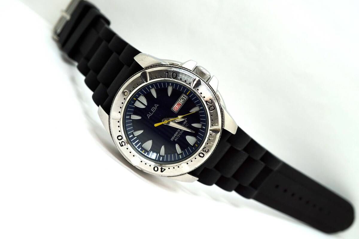 １円～SEIKO セイコー ALBA アルバ ダイバー 200m 7S26-X005 自動巻き_画像6