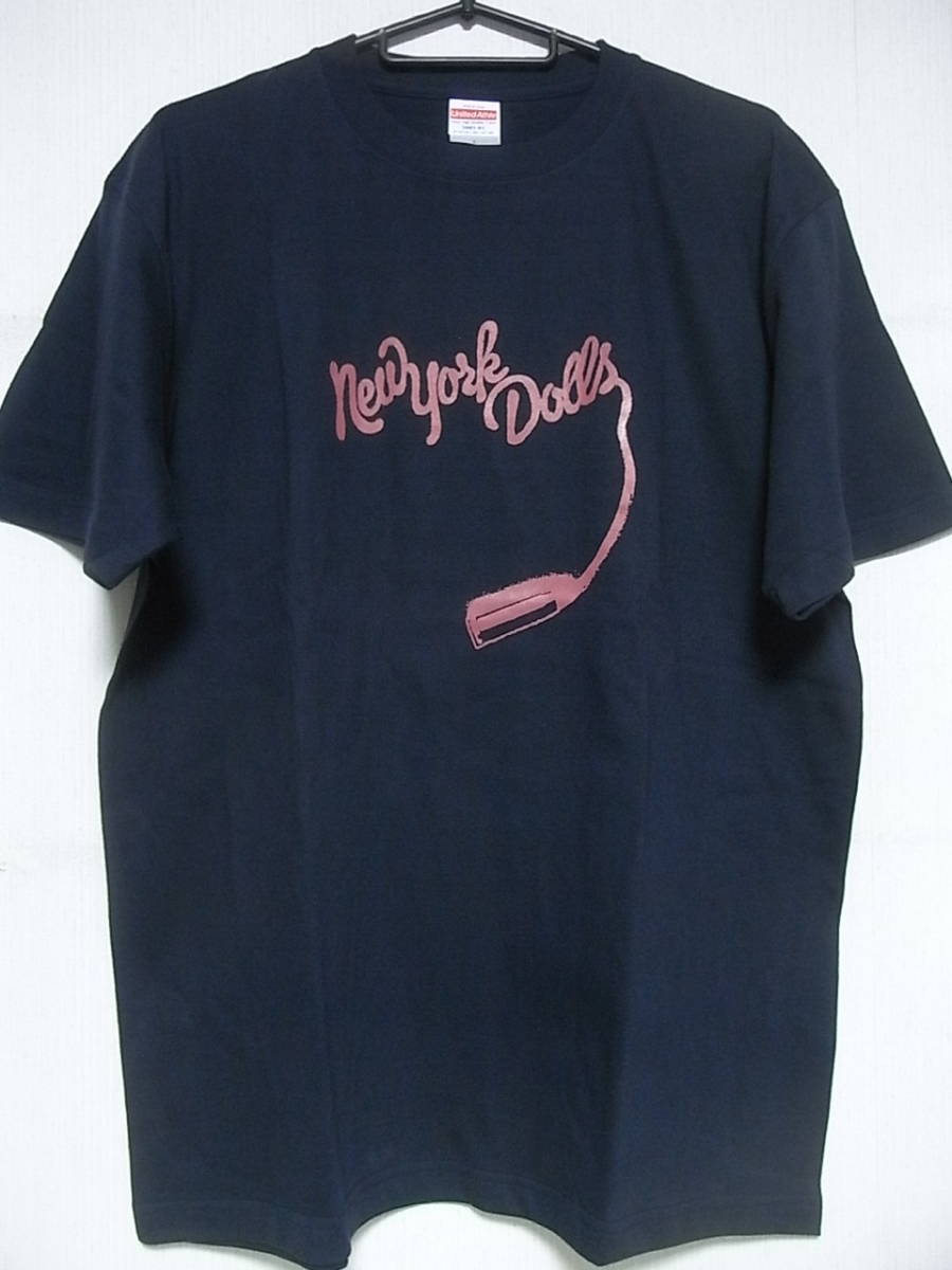 即決★新品ロックＴシャツ★ニューヨーク・ドールズ★NEW YORK DOLLS★ネイビーボディ×ピンクプリント★S/M/L/XLサイズ対応可能の画像1