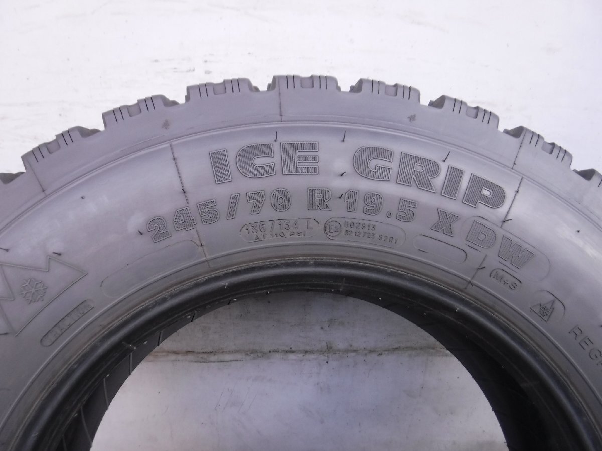 ★245/70R19.5, ミシュラン ICE GRIP XDW!！倉庫保管品!!冬用スタッドレス!!直接引取大歓迎!!☆中型トラックなどに!!2本セット価格!!_A327_画像4