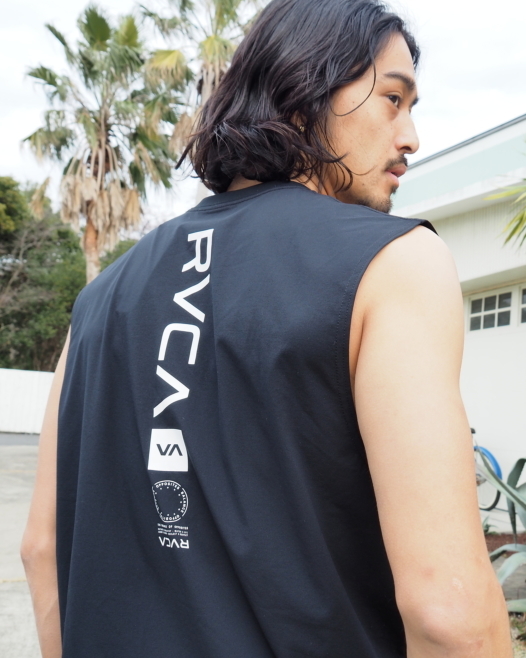 ★送料無料★2024春夏 新品【RVCA/ルーカ/ルカ】VA VENT SURF TANK 水陸両用ラッシュガード BLK メンズM BE041-806_画像8