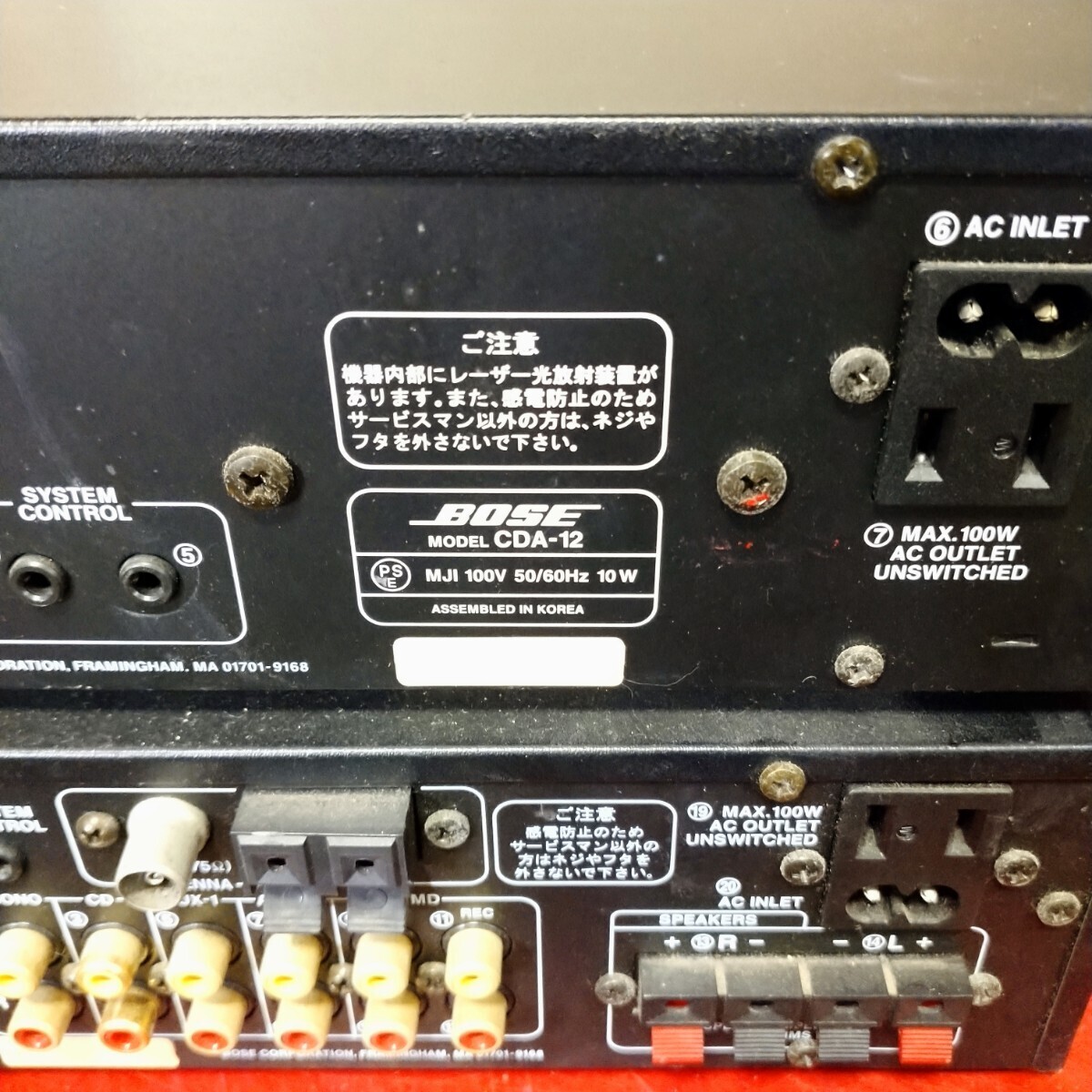 BOSE コンパクトディスクPLAYER CDA-12 RECEIVER RA-12 現状 品_画像4