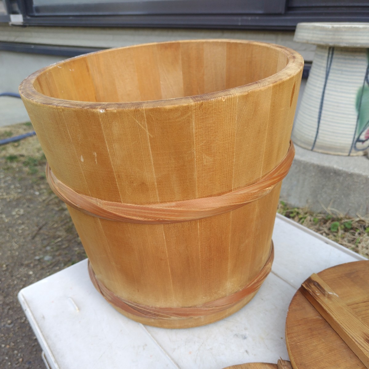  tsukemono pickles . wooden ( Japanese cedar ) kitchen supplies ( used ).