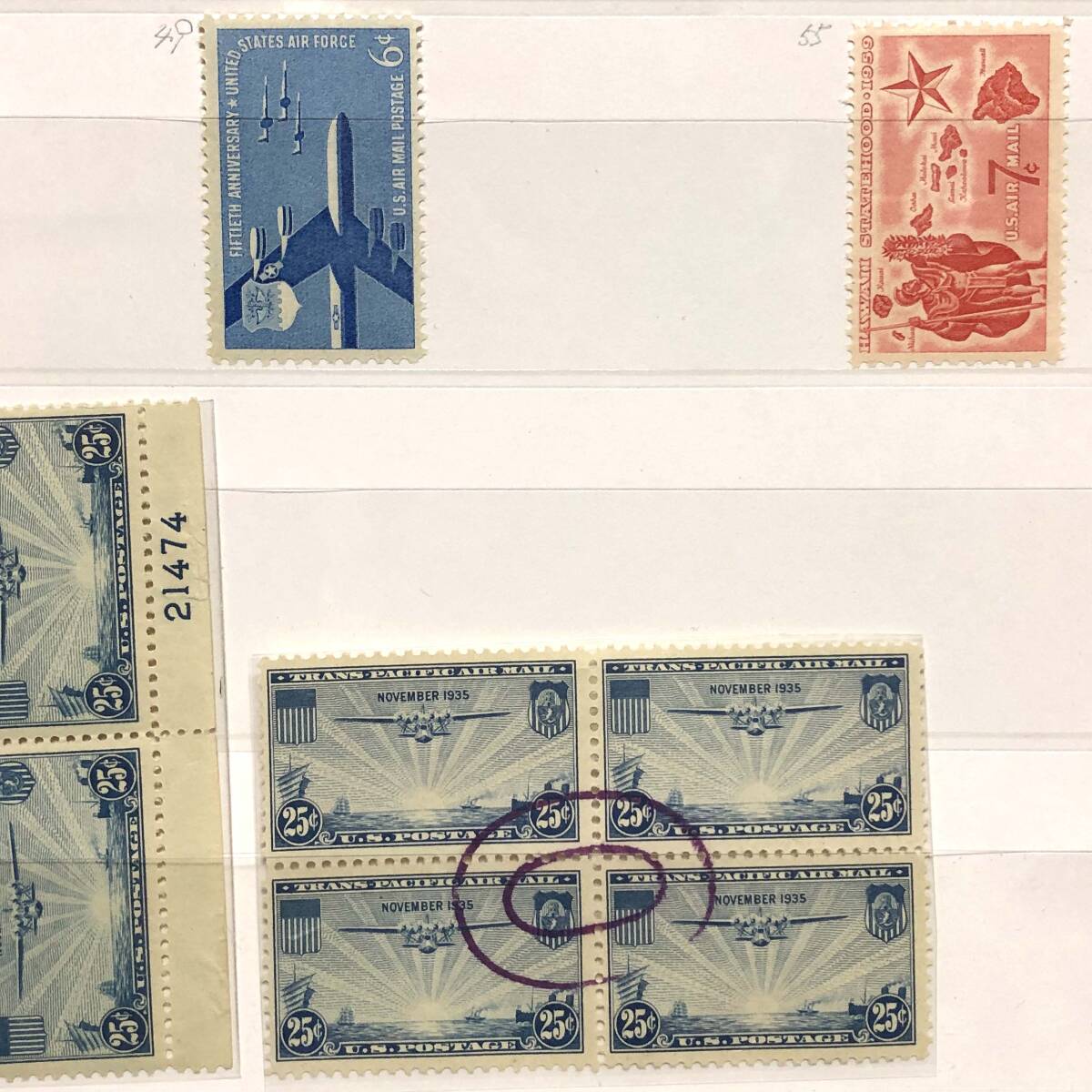 L【外国切手】アメリカ USA 切手 AIR MAIL 5C 6C 15C 25C  コレクションの画像5