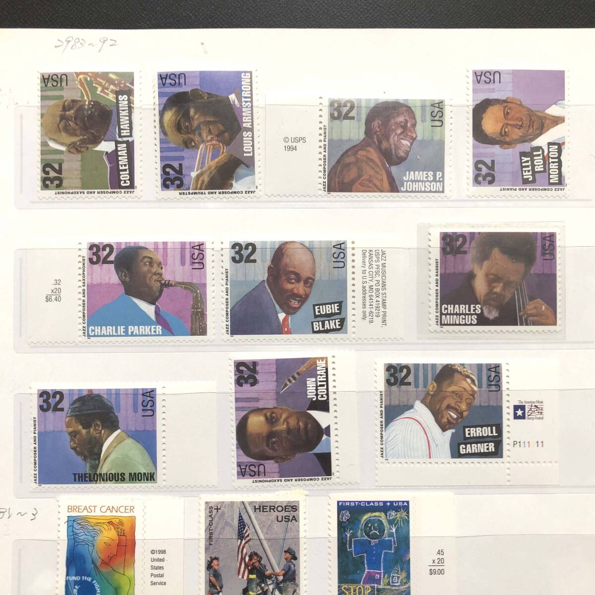 L[ foreign stamp ] America USA stamp First-Class JAZZ MUSICIANS 32 collection 
