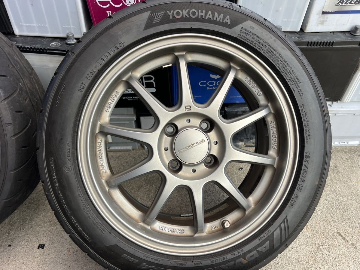 Prodrive プロドライブ GC-010G 15インチ 6 1/2J PCD100 Offset +43 YOKOHAMA ADVAN NEOVA AD09_画像3