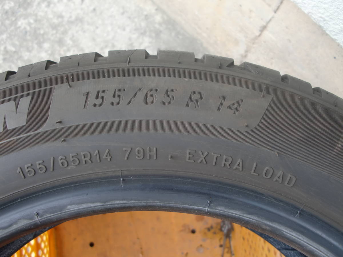 送料込み　中古タイヤミシュラン　エナジーセイバー４　155/65R14 2本【おまけ付チューブレスゴムバルブ2個付き】_画像3