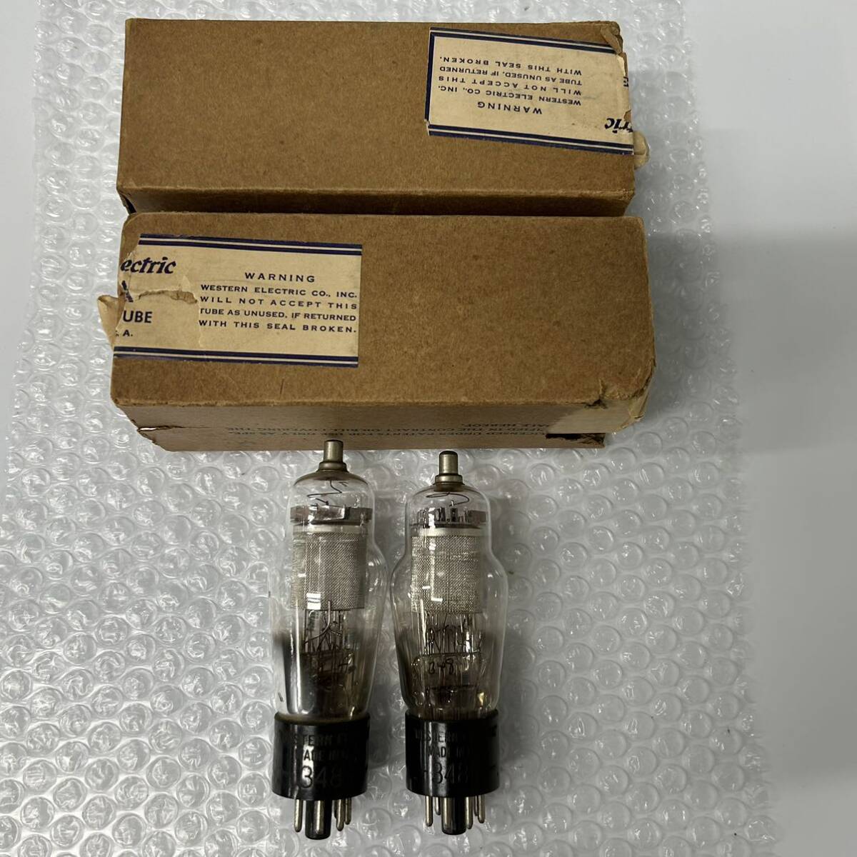 Western Electric 348A stamp vacuum tube origin box attaching 2 pcs set Western electric mesh tube 