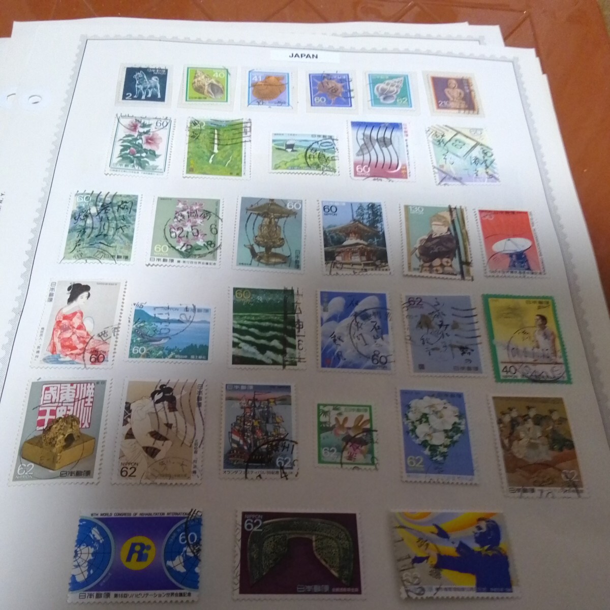 日本　記念通常切手/比較的近年物　米国人のアルバムリ―フ貼りコレクション、約185種　使用済み、状態良好_画像5