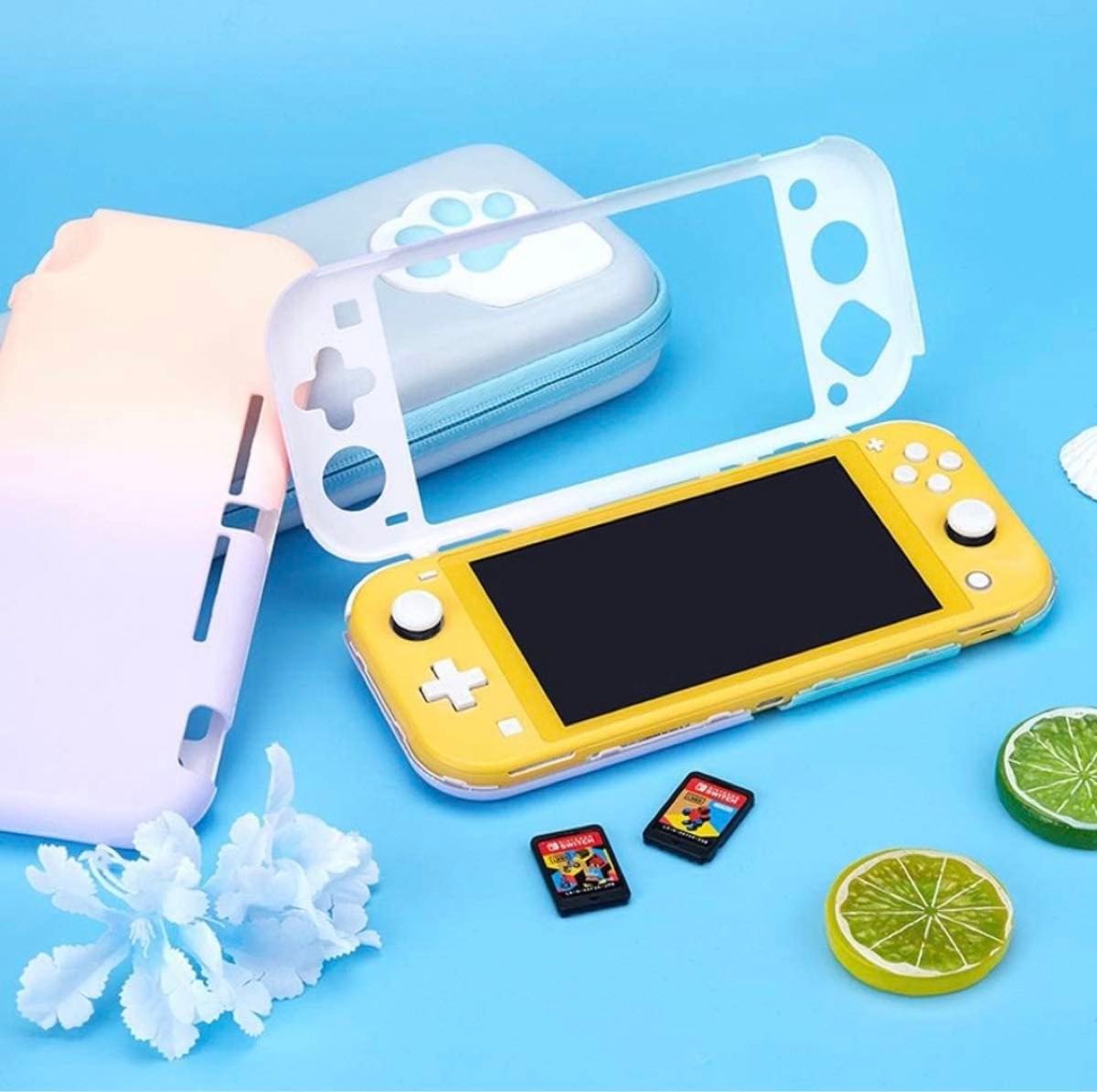 Switch lite カバー スイッチライト ケース 薄型 親指キャップ スイッチライト カバー 指紋防止 ケース 