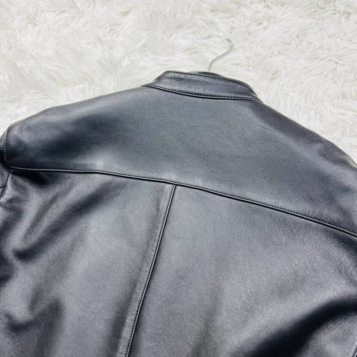 [ ultimate beautiful goods / rare L size ]LIDNMlidom single rider's jacket leather sheep leather sheepskin Toro Toro blouson Zip up 