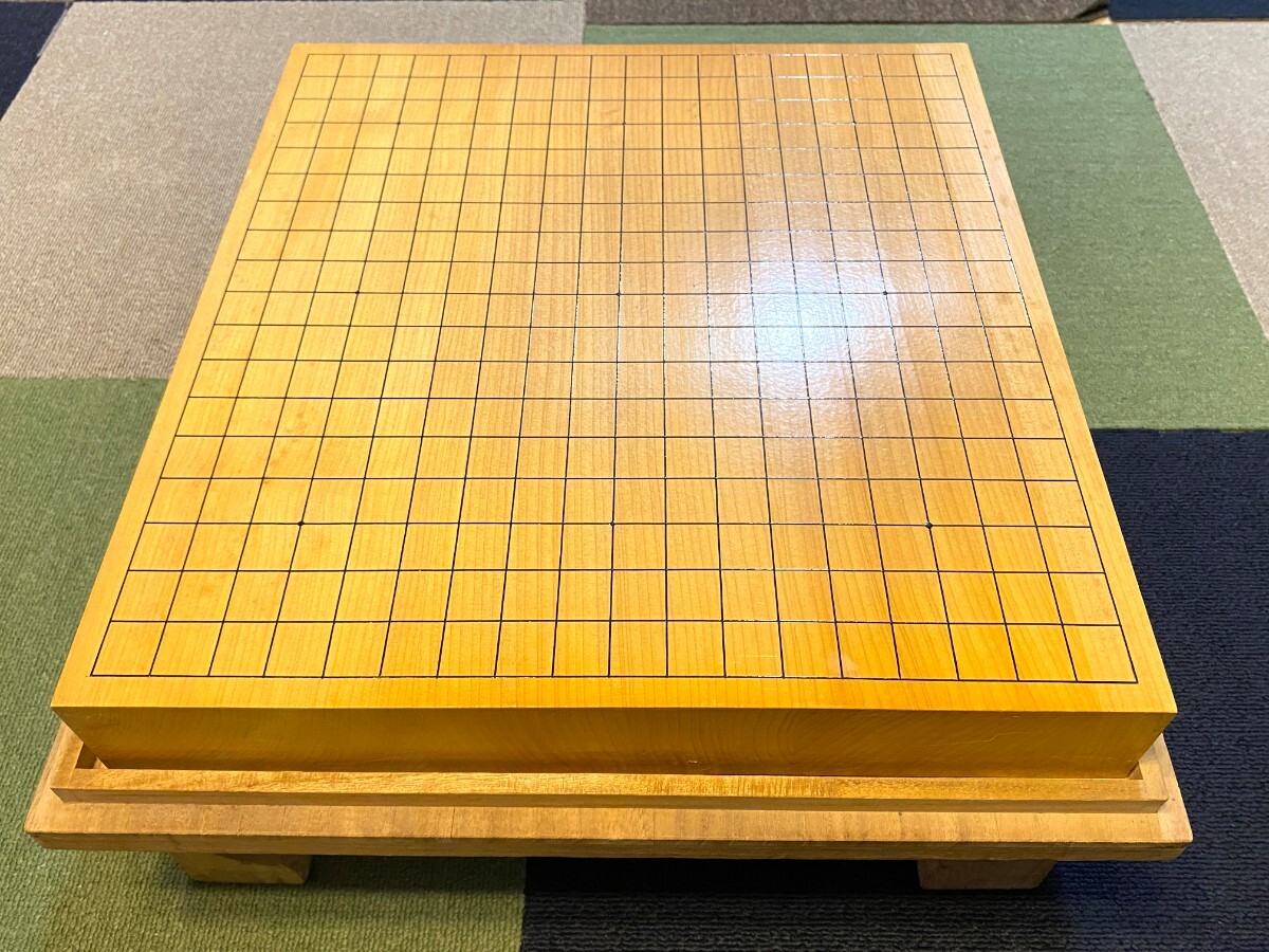 【本榧 保証】【蔵出し 】榧 囲碁 碁盤 卓上 約2寸 盤厚み約6cm 奥行約45.5cm 横約42cmの画像2