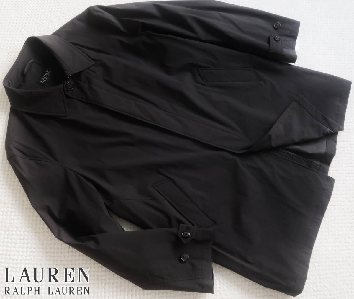  new goods * Ralph Lauren * refined black turn-down collar coat * comfortable . stretch raincoat black XL(44L)*POLO*217