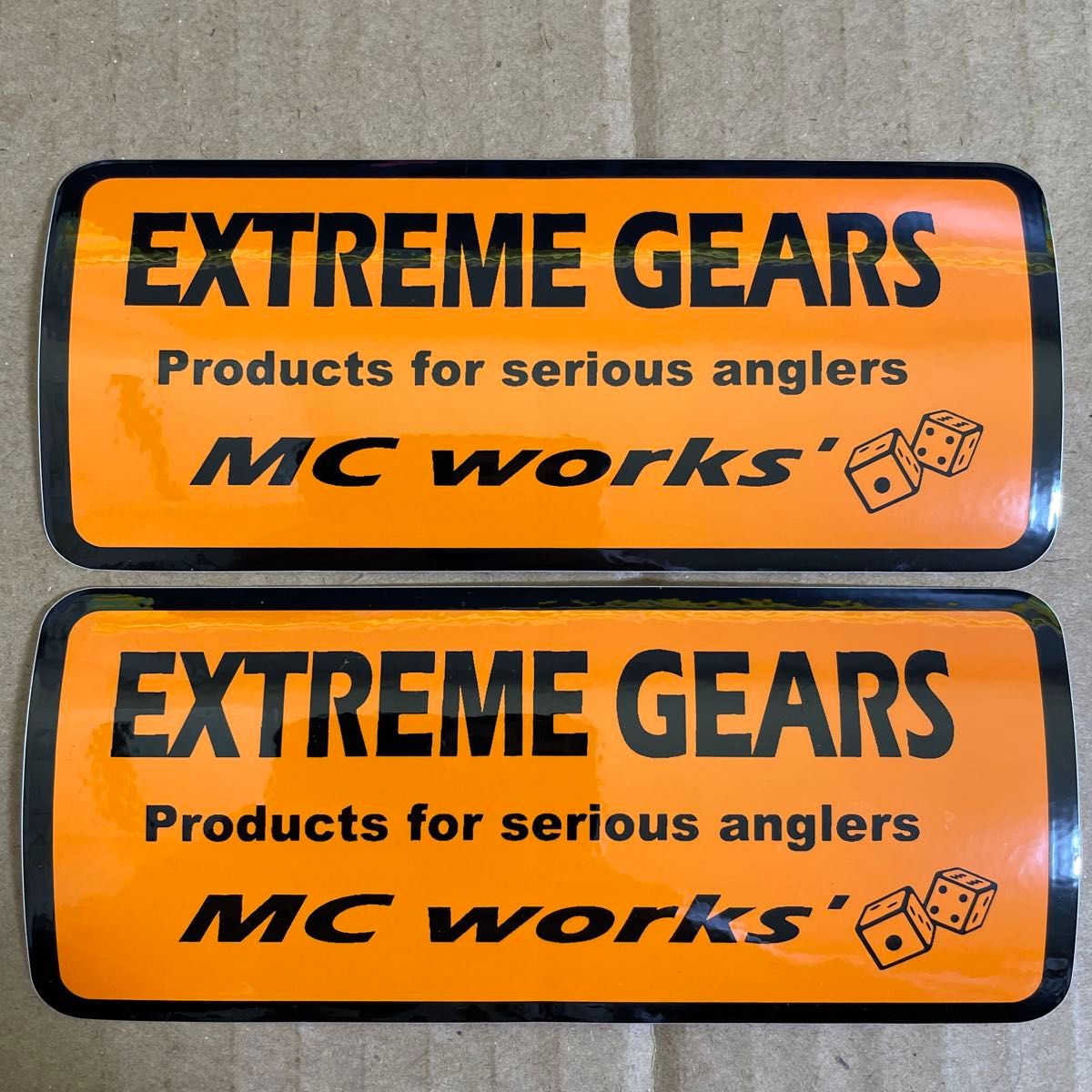 MCワークス ステッカー EXTREME GEARS オレンジ 2枚セット 124mm×54mm ★ エムシーワークス ドカット