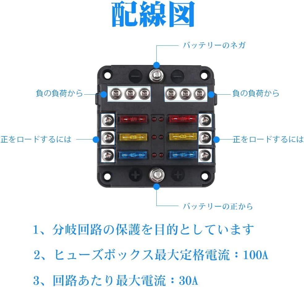 ADPOW 6 way circuit car boat fuse box holder waterproof LED warning light kit attaching ATO ATC block hyu