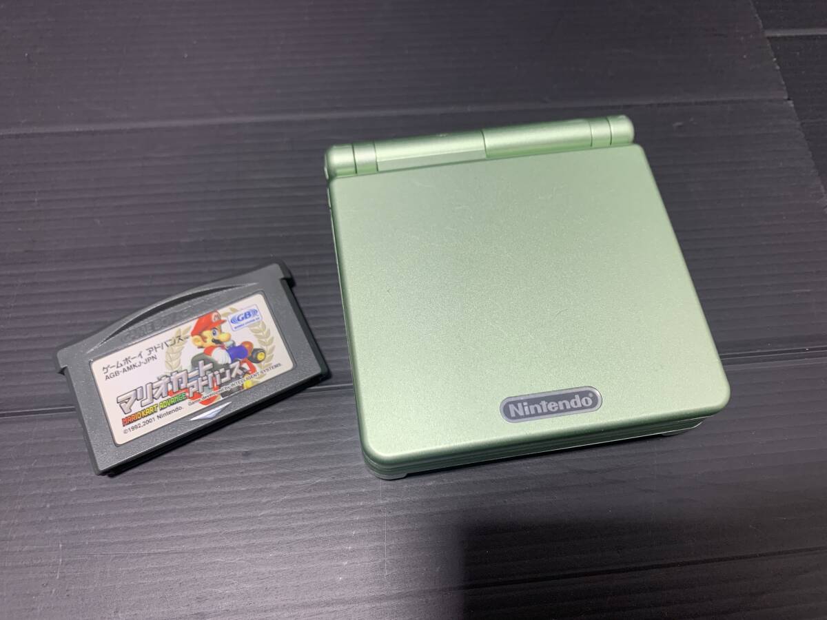 GAME　BOY　ADVANCE　SP　AGS-001　ゲームボーイアドバンス　SP　トイザらス限定カラー　グリーン　マリオカートアドバンス付　写真追加有_画像1