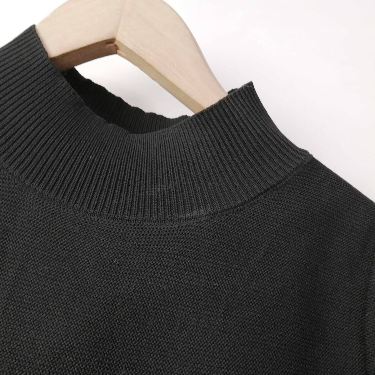 GRLg Laile soft form! short sleeves tunic knitted tunic high‐necked S size black 240307nza[4 point including in a package free shipping ]