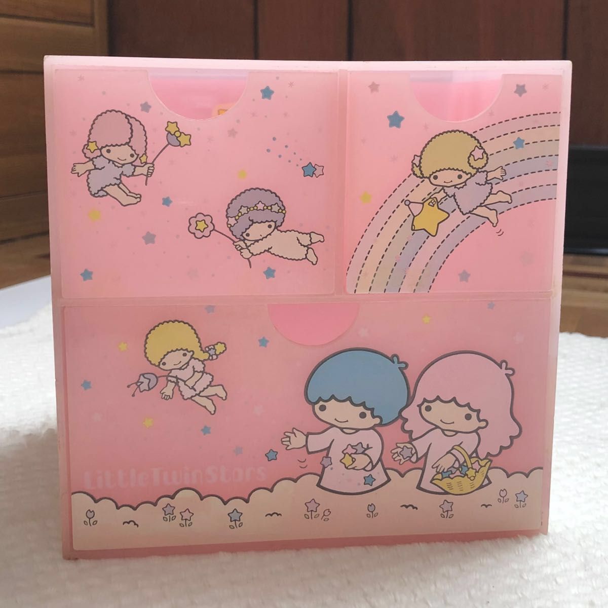 ★訳アリ【 Sanrio 】サンリオ ★ リトルツインスターズ「 キキララ 」ミニチェスト ★ 小物入れ 1976年物