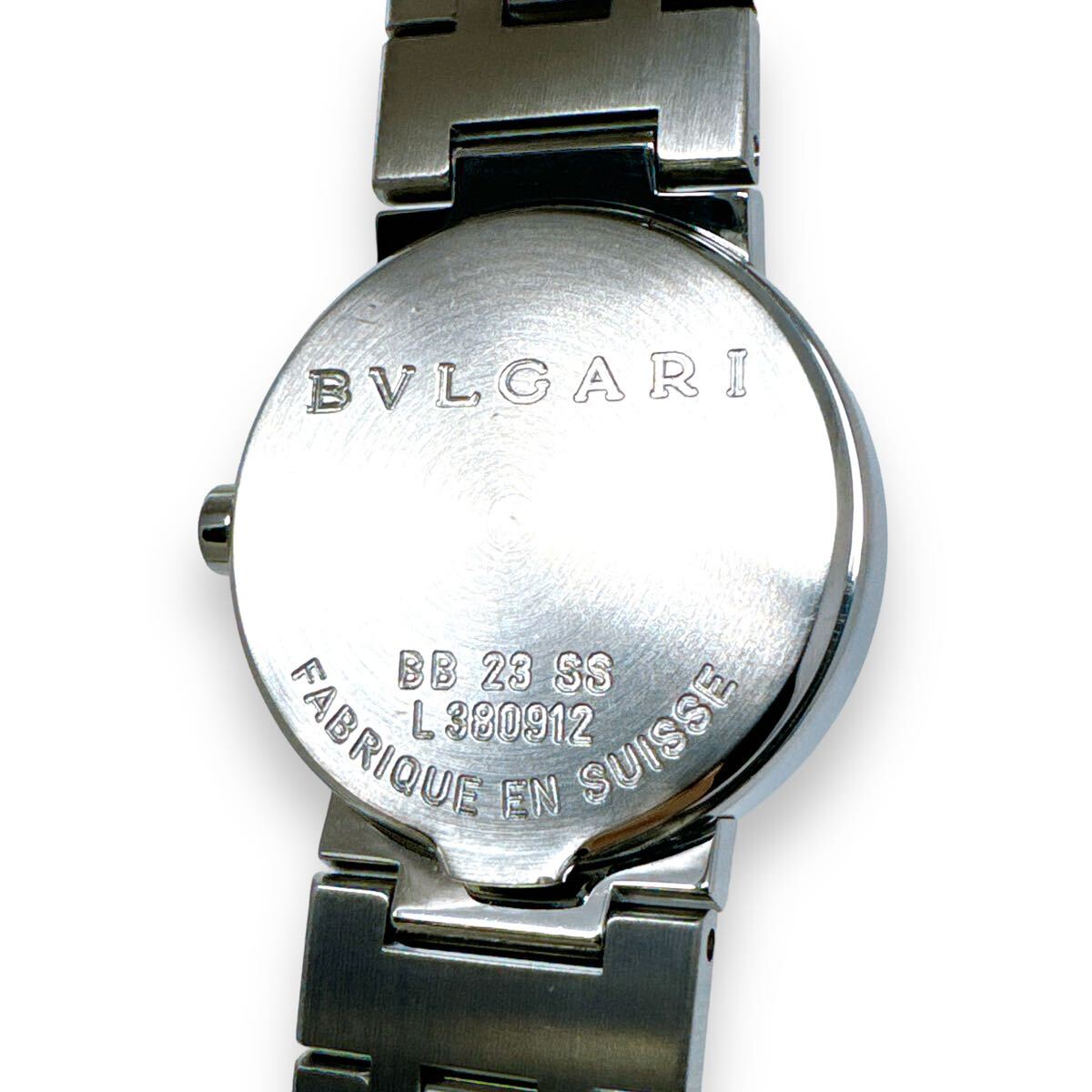 ブルガリ BB23SS ブルガリブルガリ ブラック クォーツ レディース 時計 BVLGARI デイト QZ SS 黒文字盤 シルバー ラウンド ブランド 稼働_画像10