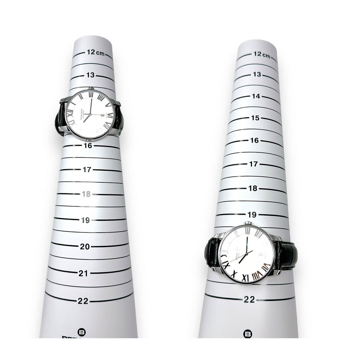 ティファニー アトラス ドーム Z1810 自動巻き シルバー ブラック 黒 メンズ 時計 TIFFANY&Co. シルバー文字盤 腕時計 AT デイト 稼働_画像9