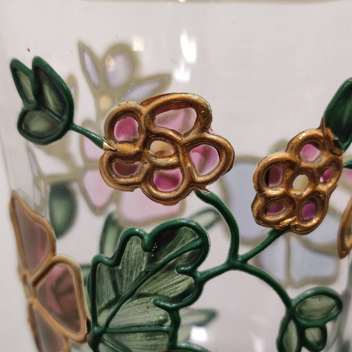 ワイングラス クリスタルガラス ペア ペアグラス 花柄 ステンドグラス風 カラフル花模様 KAMEIの画像7