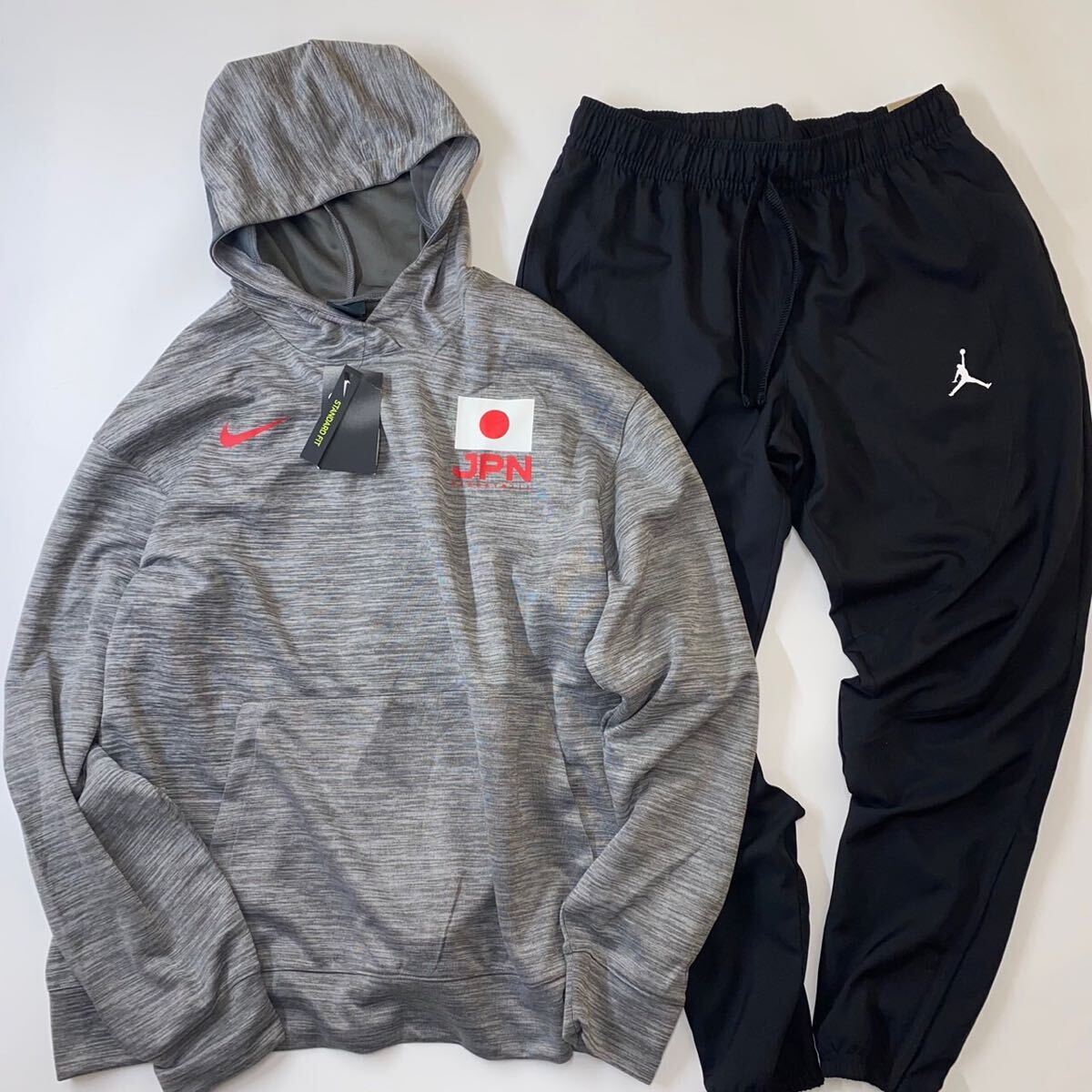 NIKE ナイキ 日本代表 バスケウォームアップジャージ ジョーダンパンツ セットアップ DA2050-063 DH9074-011 灰黒 XL_画像1