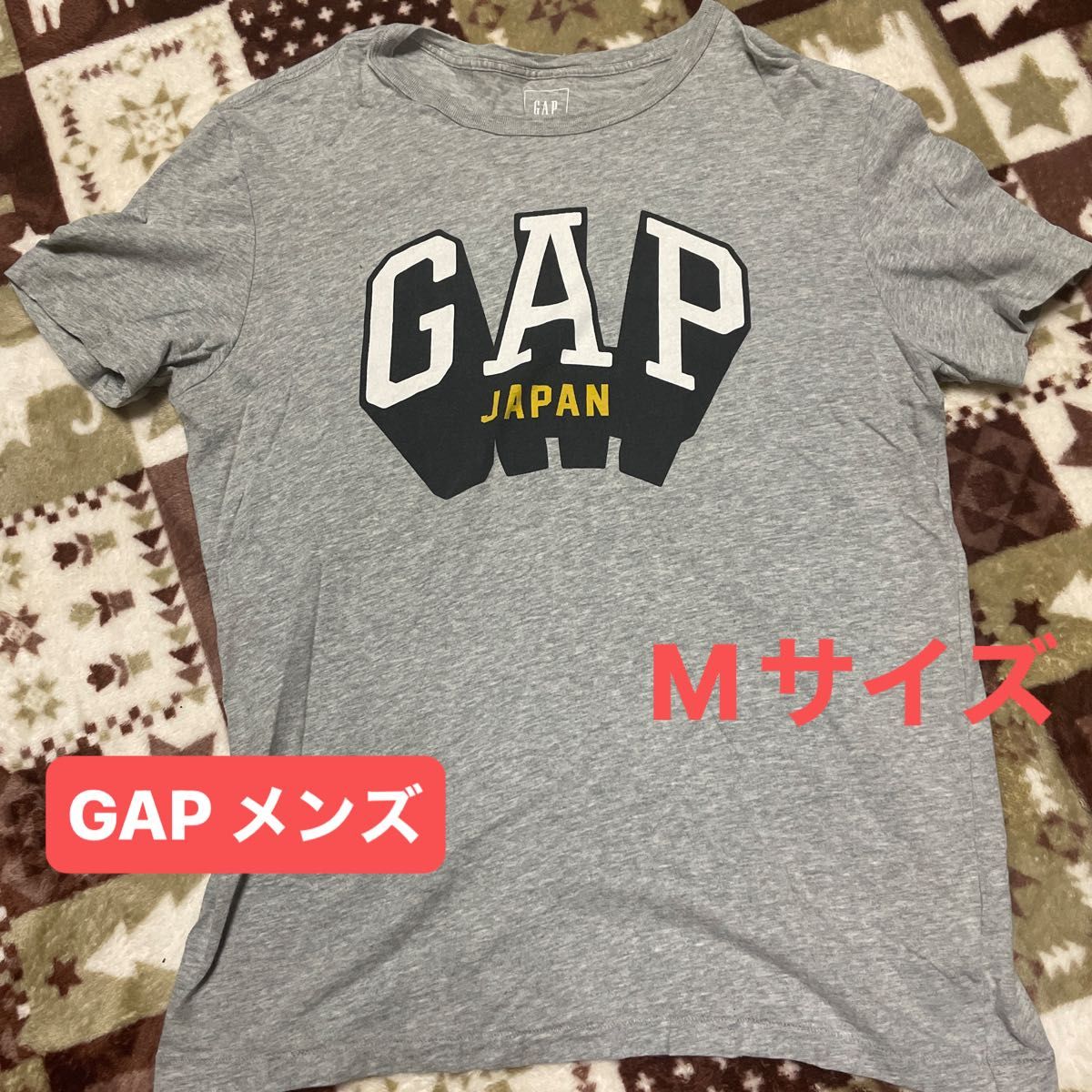 Tシャツ GAP グレー　 プリントTシャツ  半袖　ギャップ　メンズMサイズ