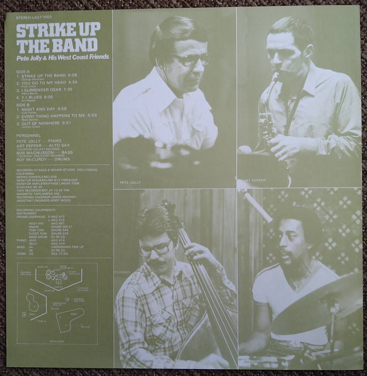 日本オリジナル盤【Pete Jolly】STRIKE UP THE BAND (ATLAS LA27-1003) アート・ペッパー参加が魅力の1枚_画像4