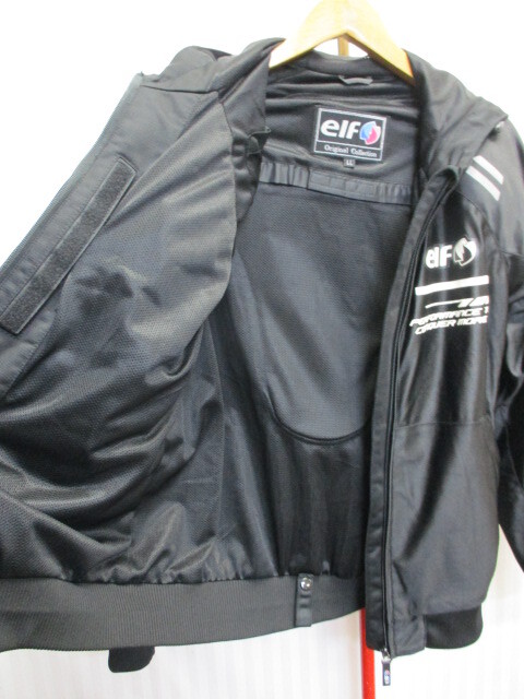 elf エルフ プロテクターパット入りライディングジャケット メンズLL XL 黒 ライダースジャケット バイカーズジャンパー パーカー03202の画像2