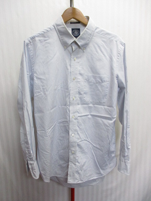 J.PRESS　Jプレス　長袖ボタンダウンシャツ　メンズLL XL　青白シャツ　ドレスシャツ　ビジネスシャツ　ストライプ柄シャツ　ブルー03262_画像1