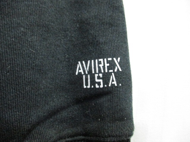 AVIREX　アヴィレックス　ジップアップパーカー　メンズL　黒　スウェットパーカー　フーディージャケット　スウェットジャージトップ03083_画像3