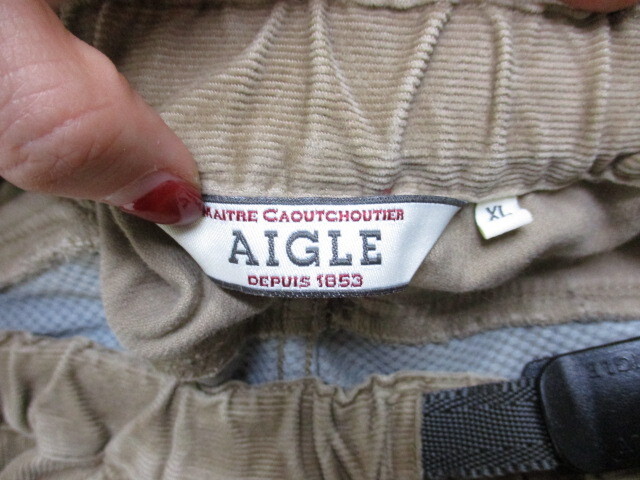 AIGLE　エーグル　コーデュロイ地クライミングパンツ　メンズXL LL　ベージュ　ストレッチパンツ　トレッキングパンツ　アウトドア　03082_画像6