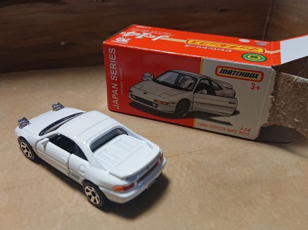 マッチボックス ミニカー J-14 1990 トヨタ MR2 SW20 左ハンドル ヘッドライト開 匿名発送可 開封済み未使用品 TOYOTA_画像2