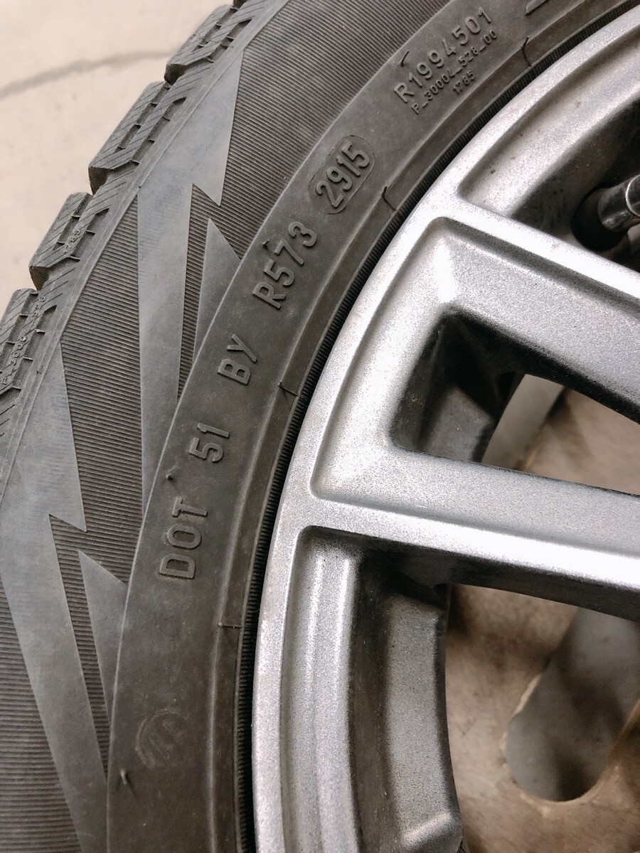 9分 PIRELLI ICE 155/65R13 2015年製 13×4.008 PCD100 ET+43 ハブ径65mm スタッドレス タイヤ ホイール アフロディーテ 0316え1 I12 140の画像6