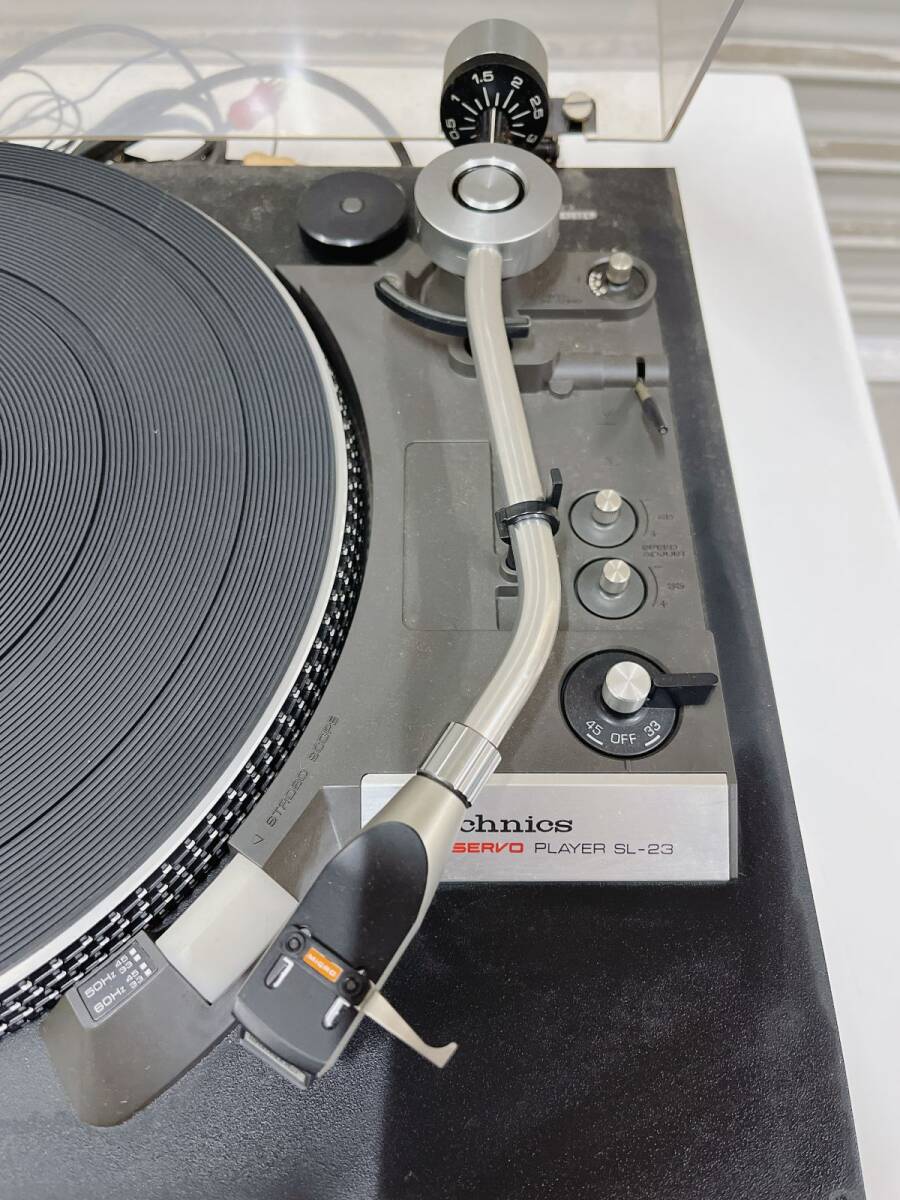 ジャンク Technics テクニクス SL-23 ターンテーブル レコードプレイヤー アーム式レコードクリーナー付 引取歓迎 茨城県 0331あら2 C1 100_画像3