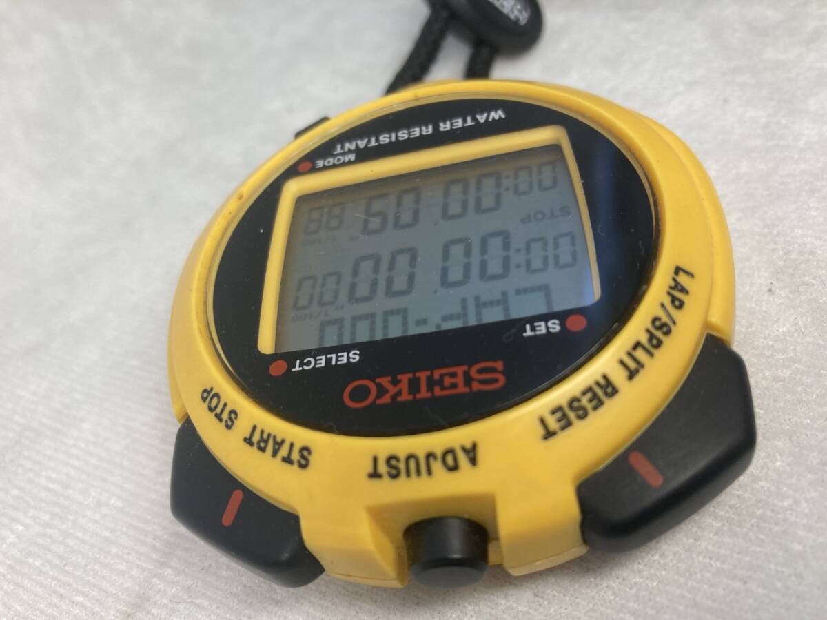 【R60304-4】中古品 SEIKO セイコー ストップウォッチ イエロー S051-4000 陸上 水泳 スポーツ レース 競技にの画像4