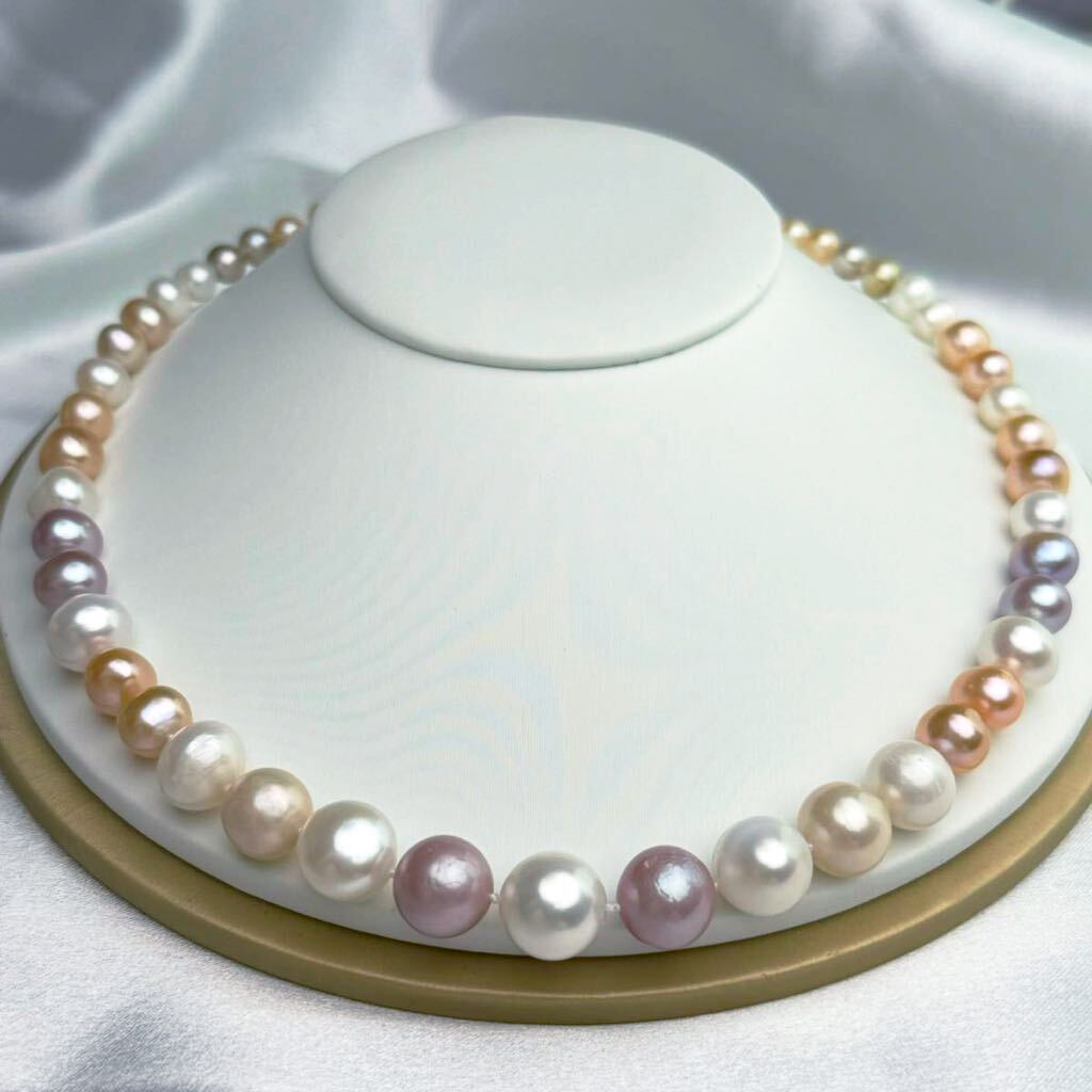 南洋真珠ネックレス6-13mm Pearl jewelry necklace 有核 天然パールネックレス の画像1