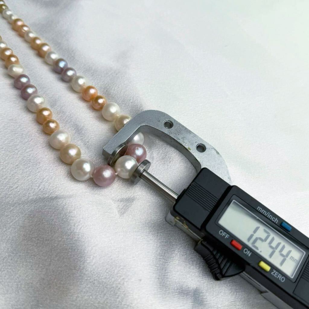 南洋真珠ネックレス6-13mm Pearl jewelry necklace 有核 天然パールネックレス の画像5