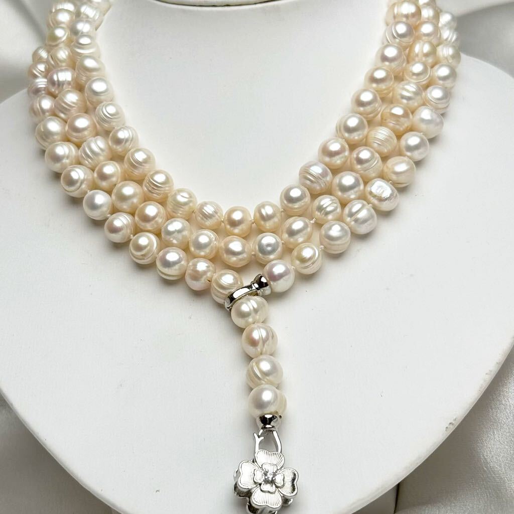 本真珠ネックレス 120cm ロングネックレス8mm 天然パールネックレス necklace jewelryの画像1